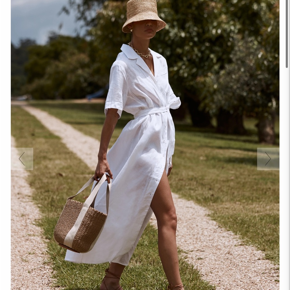 Dissh white linen dress